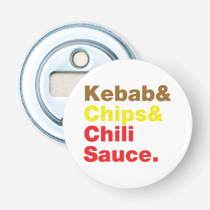 Kebab & Chips & Chili Sauce. Bottle Opener