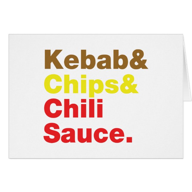 Kebab & Chips & Chili Sauce. Card (Front Horizontal)