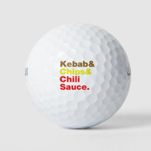 Kebab & Chips & Chili Sauce. Golf Balls