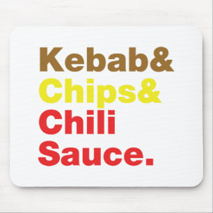 Kebab & Chips & Chili Sauce. Mouse Pad