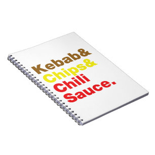 Kebab & Chips & Chili Sauce. Notebook