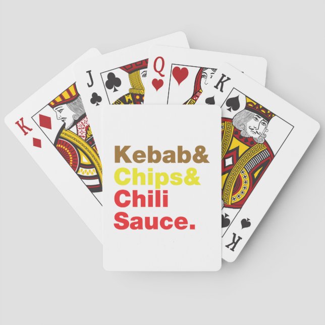 Kebab & Chips & Chili Sauce. Playing Cards (Back)