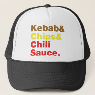 Kebab & Chips & Chili Sauce. Trucker Hat