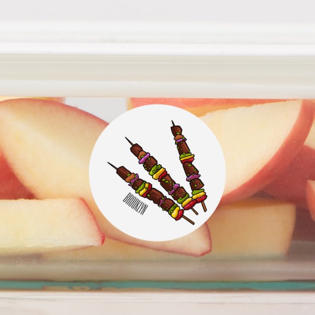 Kebab or kabob cartoon illustration (Affixed)