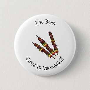 Kebab or kabob cartoon illustration 2 inch round button