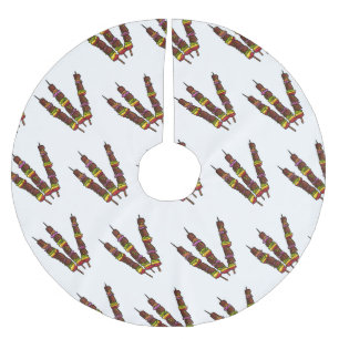 Kebab or kabob cartoon illustration brushed polyester tree skirt