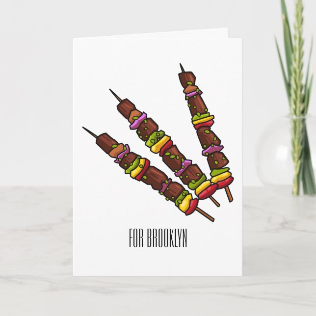 Kebab or kabob cartoon illustration card (Front)