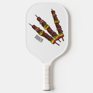 Kebab or kabob cartoon illustration pickleball paddle