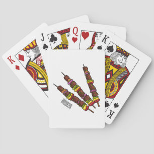 Kebab or kabob cartoon illustration playing cards