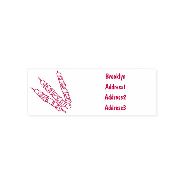 Kebab or kabob cartoon illustration self-inking stamp (Design)