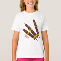 Kebab or kabob cartoon illustration
