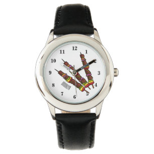 Kebab or kabob cartoon illustration watch