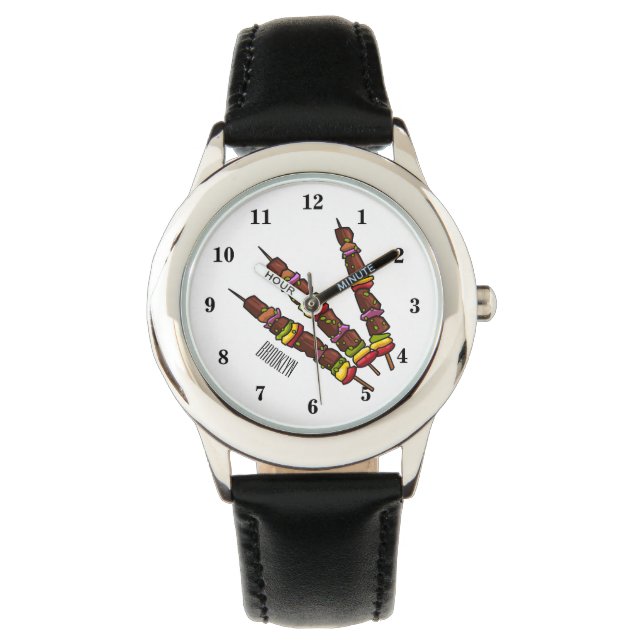 Kebab or kabob cartoon illustration watch (Front)