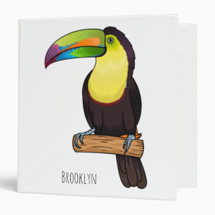 Keel-billed toucan bird cartoon illustration binder