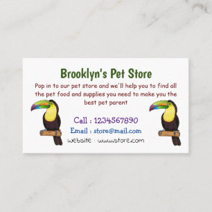 Keel-billed toucan bird cartoon illustration  business card