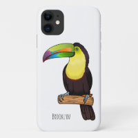 Keel-billed toucan bird cartoon illustration