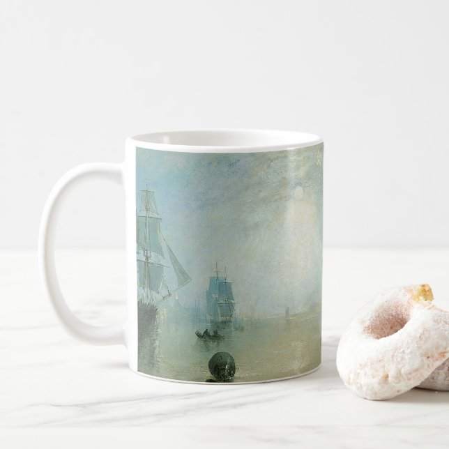 Keelmen Heaving Coals, Moonlight by Joseph Turner Coffee Mug (With Donut)