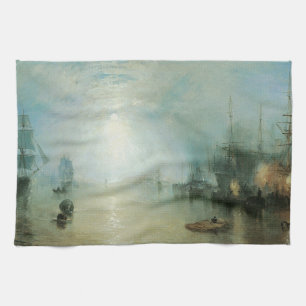 Keelmen Heaving Coals, Moonlight by Joseph Turner Kitchen Towel