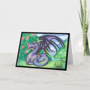 Keely: Purple Dragon Greeting Card (Blank)