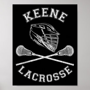 Keene Lacrosse Vintage Distressed Retro Lax  Poster