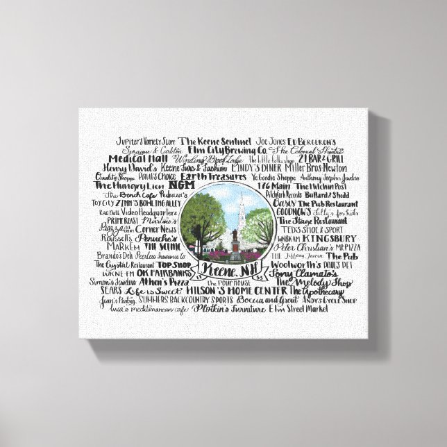 Keene, NH - Now & Then Canvas Print (Front)