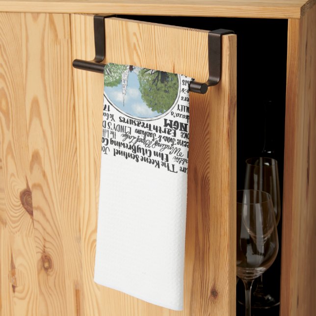 Keene, NH - Now & Then Kitchen Towel (Thirds Fold)