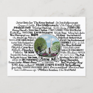 Keene, NH - Now & Then Postcard