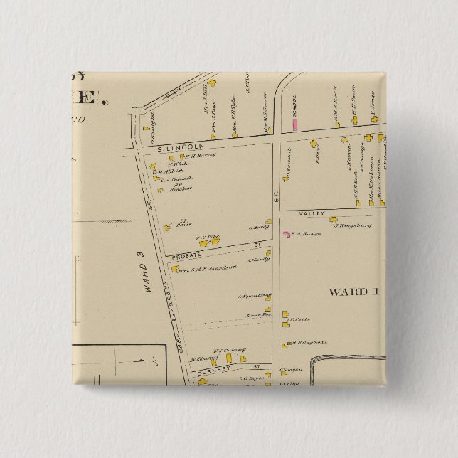 Keene, Ward 12 2 Inch Square Button (Front)