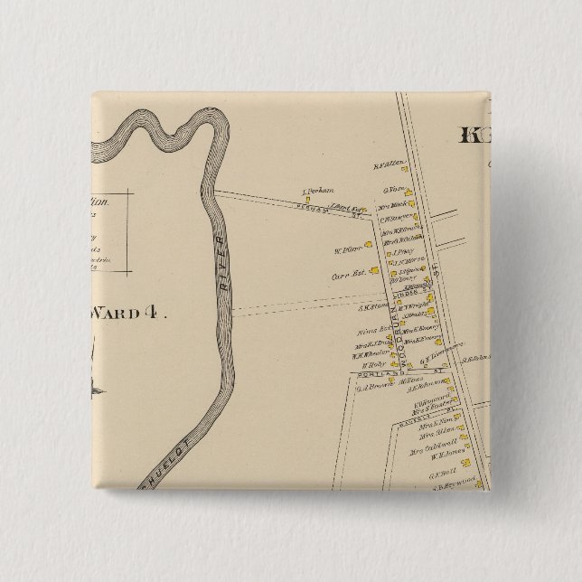 Keene, Ward 4 2 Inch Square Button (Front)