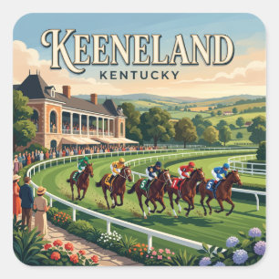 Keeneland Race Course Lexington Kentucky Square Sticker