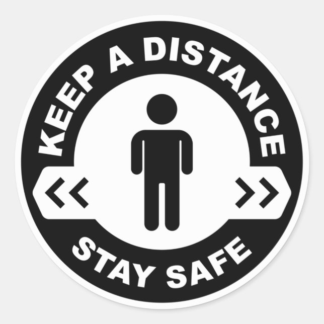 Keep A Distance Classic Round Sticker (Front)