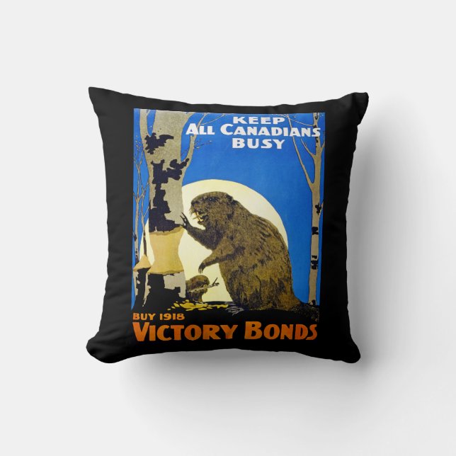 Keep All Canadians Busy Throw Pillow (Front)