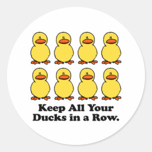 Keep All Your Ducks in a Row Classic Round Sticker