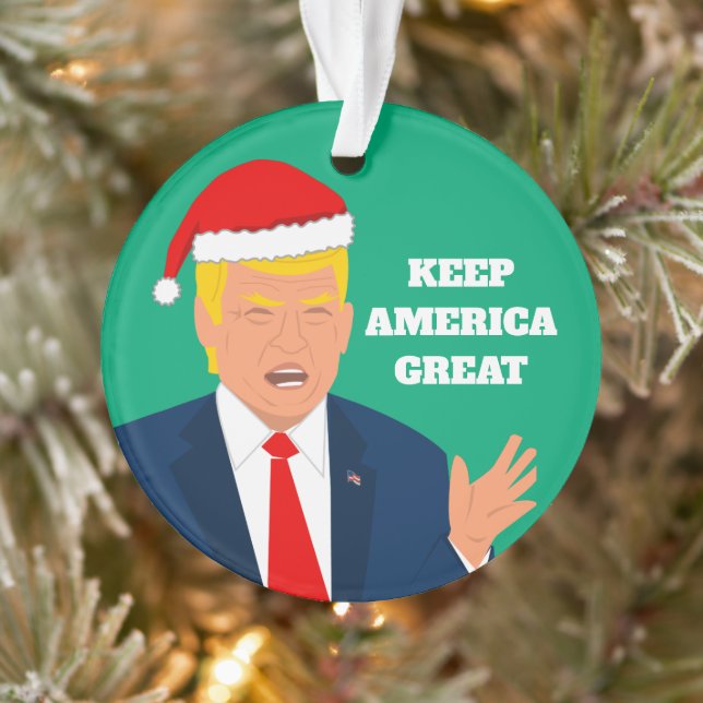 Keep America Great Donald Trump Christmas Santa Ornament (Tree)