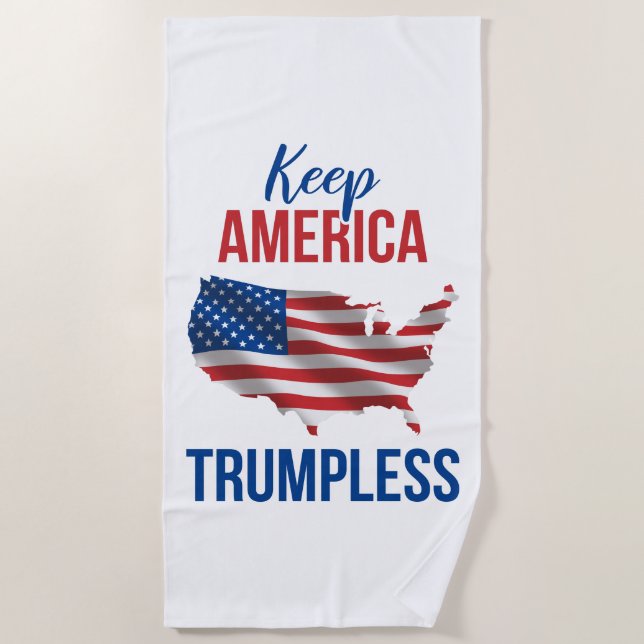Keep America Trumpless V Beach Towel (Front)
