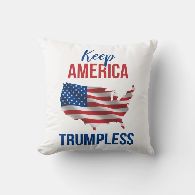 Keep America Trumpless V Throw Pillow (Front)