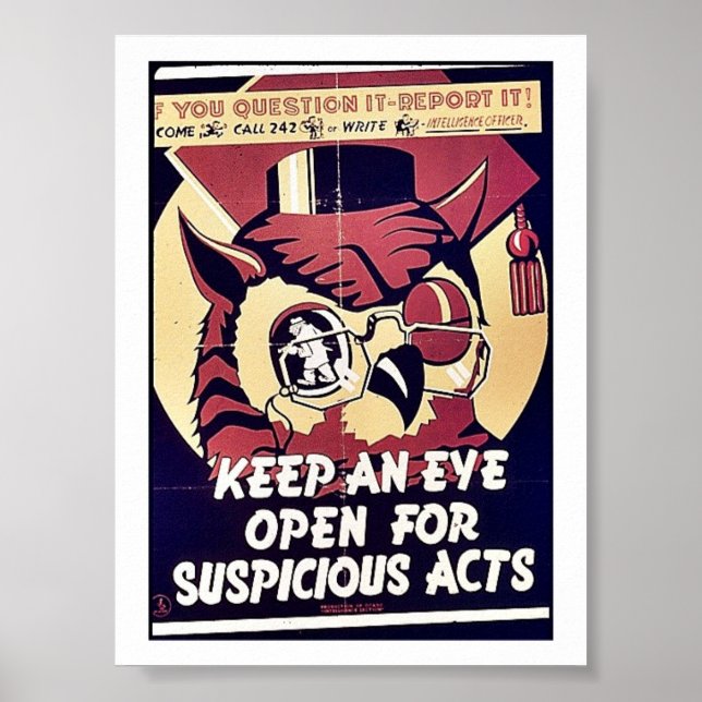 Keep An Eye Open For Suspicious Acts Poster (Front)