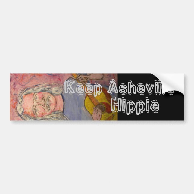 Keep Asheville Hippie Bumper Sticker (Front)