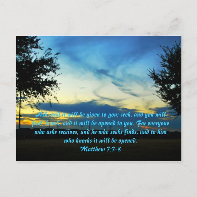 Keep Asking, Seeking, Knocking Postcard (Front)