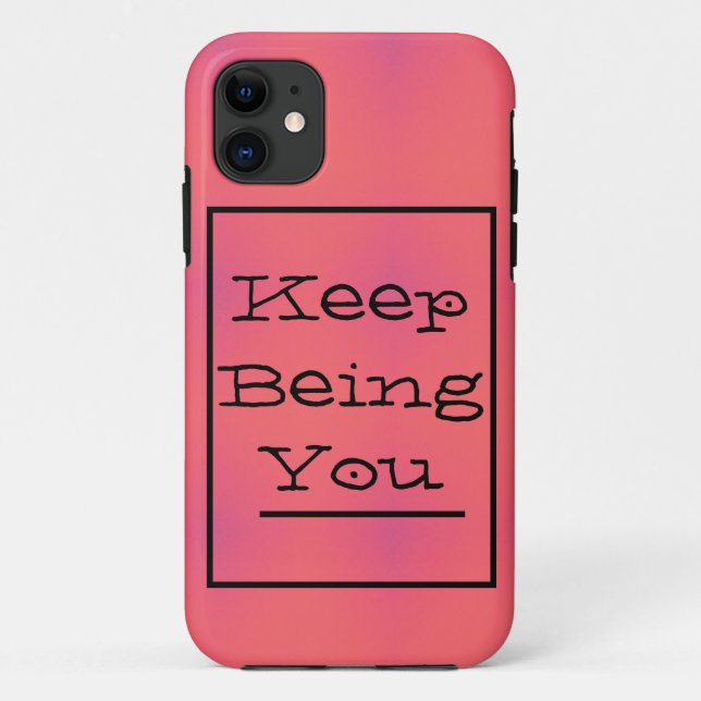 "Keep Being You" Phrase, Spring Pink and Purple Case-Mate iPhone Case (Back)