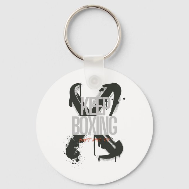 Keep Boxing Never Quit Motivational Fighter Traini Keychain (Front)