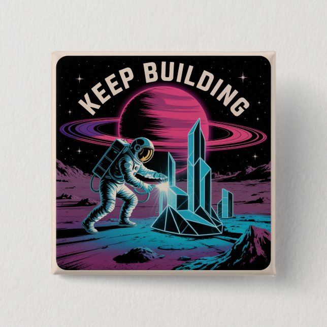 Keep Building 2 Inch Square Button (Front)
