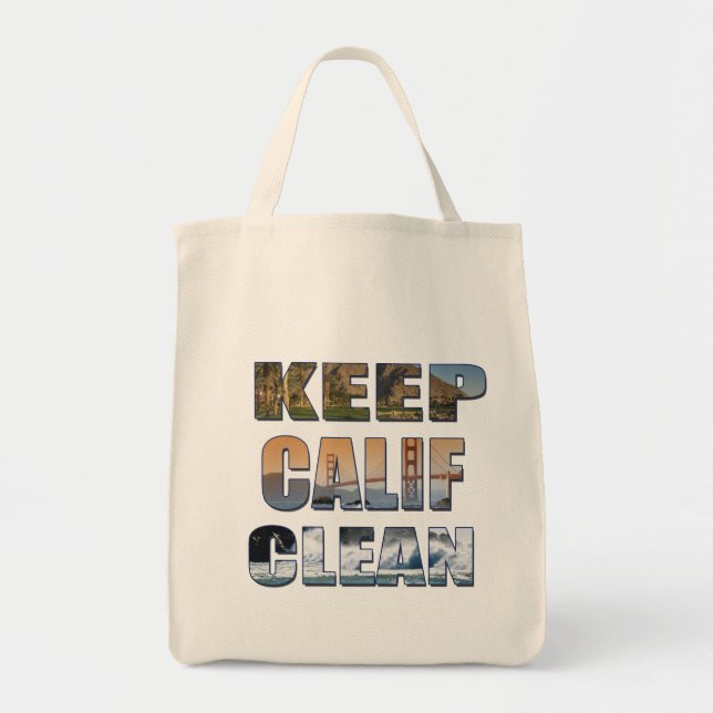 "Keep Calif Clean" Grocery Bag (Front)