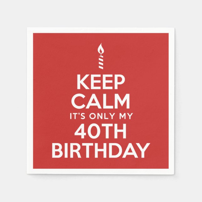 Keep Calm 40th Birthday Napkins (Front)