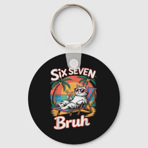 Keep Calm 67 Bruh Cat Vacation Cruise Trip Joke Ge Keychain