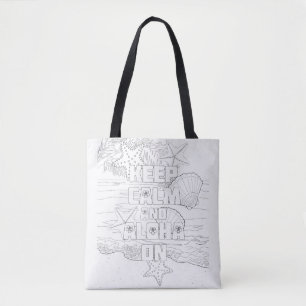 Keep Calm Aloha On Adult Colouring Full Tote Bag