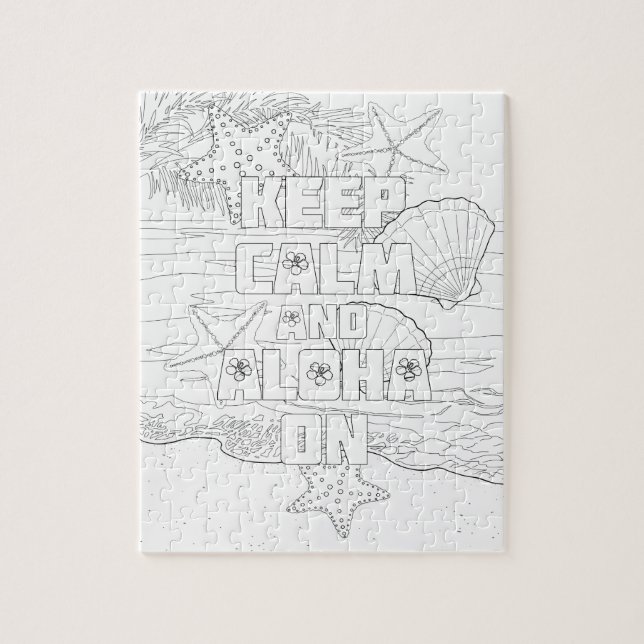 Keep Calm Aloha On Adult Colouring Puzzle (Vertical)