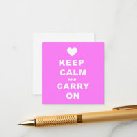 KEEP CALM AN CARRY ON Pink