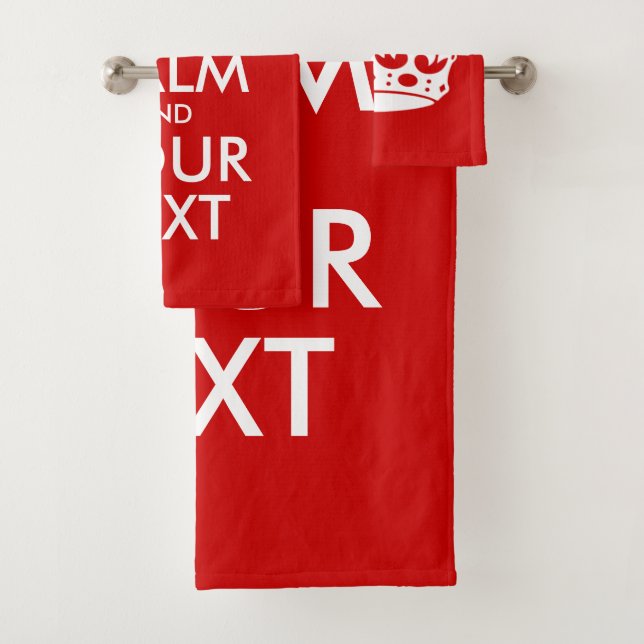 Keep Calm And Add Your Text Personalized Bath Towel Set (Insitu)
