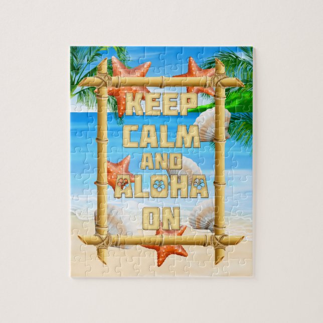 Keep Calm And Aloha On Jigsaw Puzzle (Vertical)